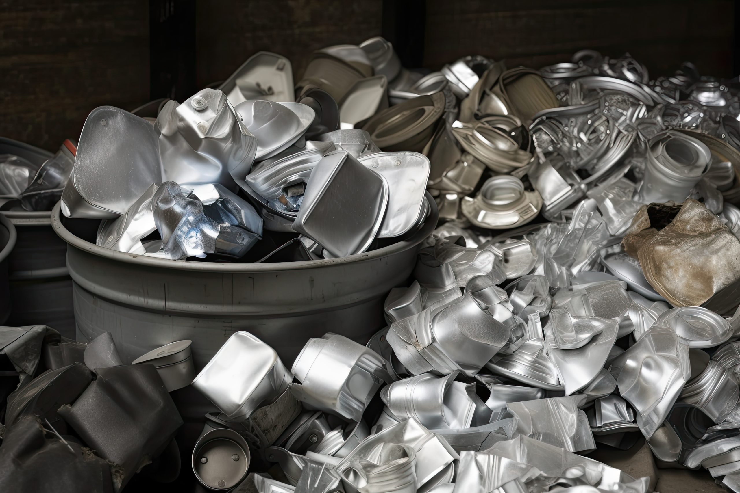 The aluminum recycling process is relatively straightforward: collected aluminum scrap is sorted, cleaned, and then melted down.